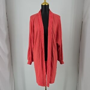 Anthropologie Ribbed Coral Cardigan Duster S